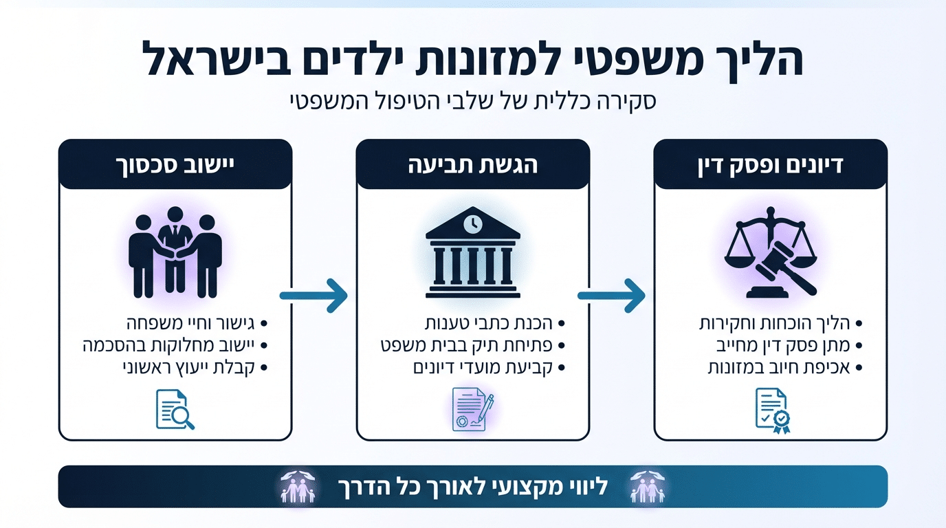 הליך תביעת מזונות ילדים צעד אחר צעד
