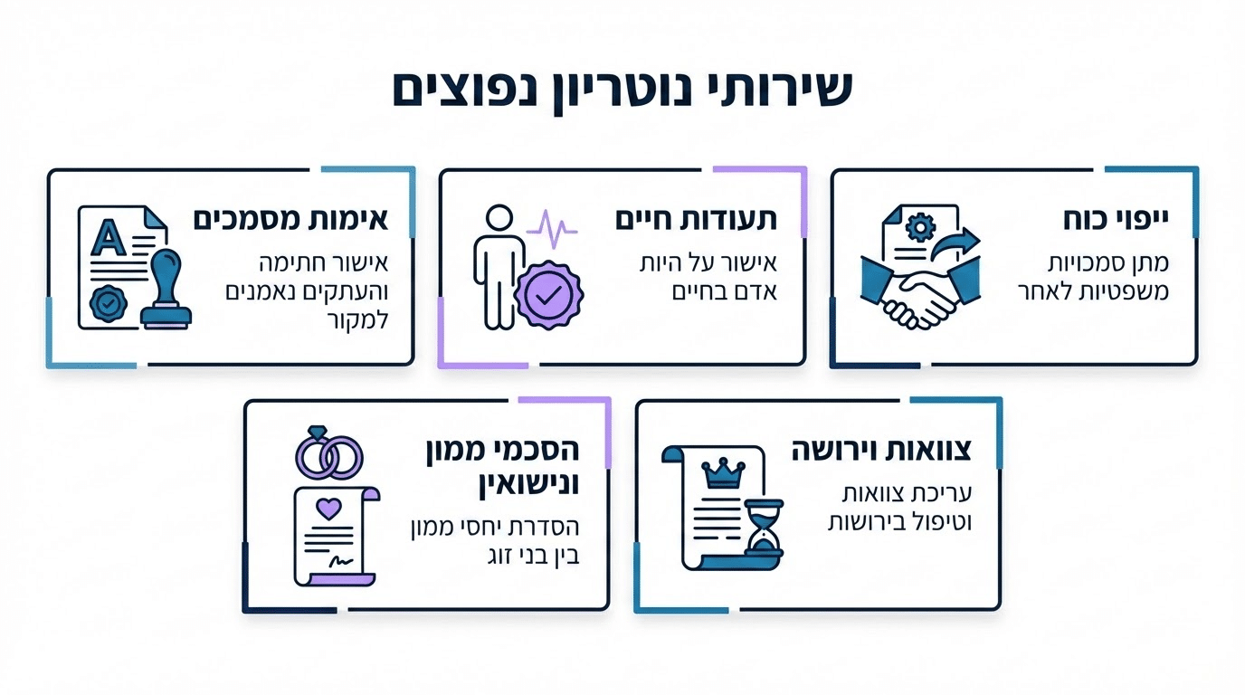 פעולות נוטריוניות נפוצות